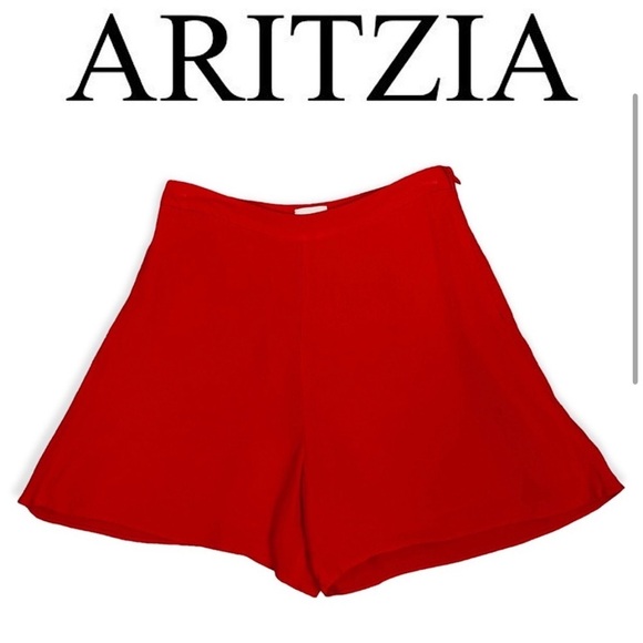 Aritzia Wilfred Emelyn black Crepe High Waisted Rise Flat Front Shorts 62717 s10 - Picture 10 of 10